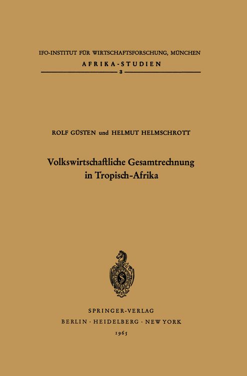 Produktbild: Volkswirtschaftliche Gesamtrechnung in Tropisch-Afrika