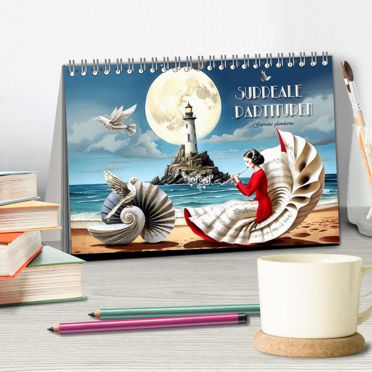 Produktbild: Surreale Partituren (Tischkalender 2026 DIN A5 quer), CALVENDO Monatskalender