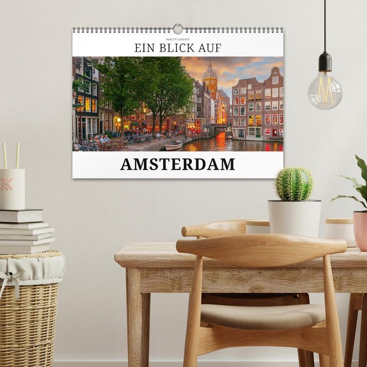 Produktbild: Ein Blick auf Amsterdam in Farbe (Wandkalender 2027 DIN A3 quer), CALVENDO Monatskalender