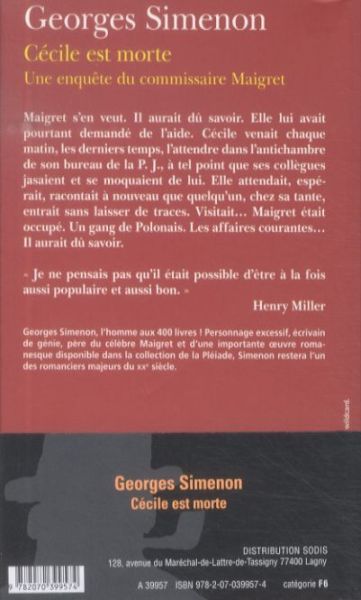 Produktbild: C&eacute;cile est morte