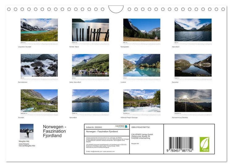 Produktbild: Norwegen - Faszination Fjordland (Wandkalender 2026 DIN A4 quer), CALVENDO Monatskalender
