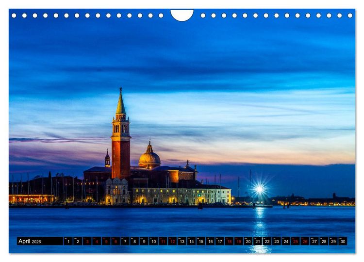 Produktbild: Venedig - Pal&auml;ste, Br&uuml;cken und Kan&auml;le (Wandkalender 2026 DIN A4 quer), CALVENDO Monatskalender