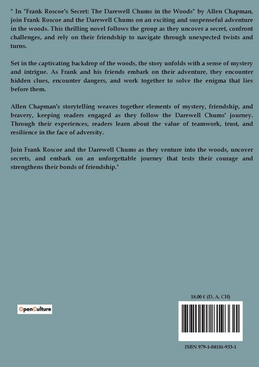 Produktbild: Frank Roscoe's Secret Or the Darewell Chums in the Woods