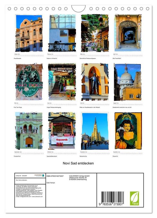 Produktbild: Novi Sad entdecken (Wandkalender 2026 DIN A4 hoch), CALVENDO Monatskalender