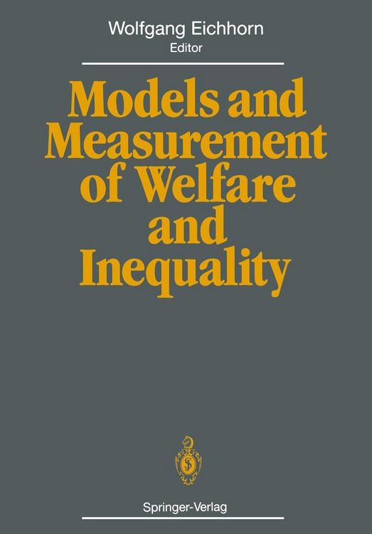 Produktbild: Models and Measurement of Welfare and Inequality