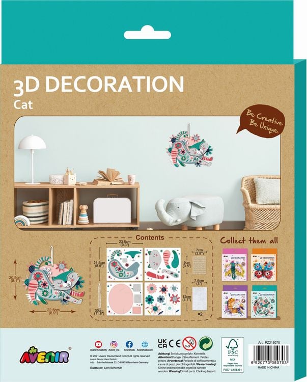 Produktbild: AVENIR - 3D Dekoration Katze