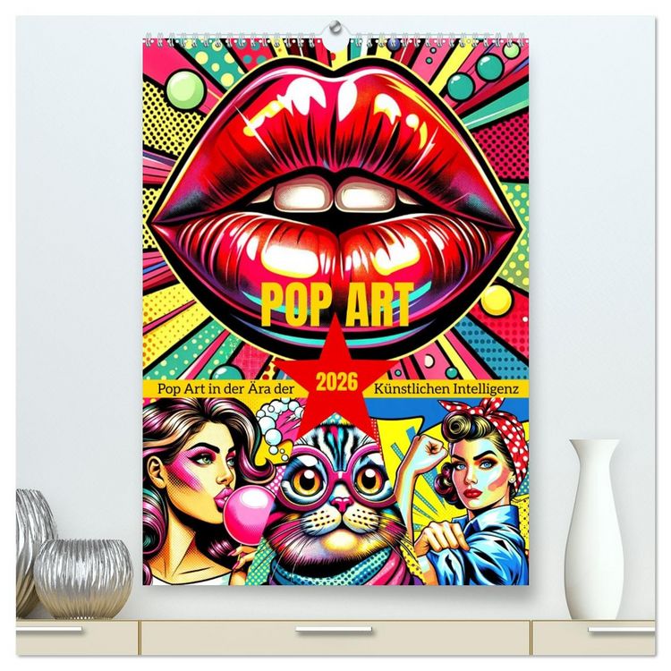 Produktbild: Pop Art - In der &Auml;ra der K&uuml;nstlichen Intelligenz (hochwertiger Premium Wandkalender 2026 DIN A2 hoch), Kunstdruck in Hochglanz