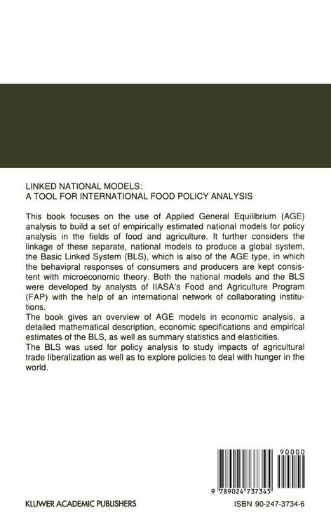 Produktbild: Linked National Models: A Tool For International Food Policy Analysis