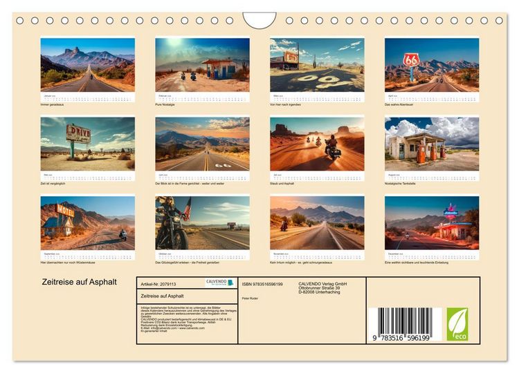 Produktbild: Zeitreise auf Asphalt (Wandkalender 2026 DIN A4 quer), CALVENDO Monatskalender