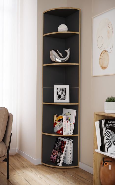 Produktbild: Elegantes Holzregal Eckregal Regal Salia 5fach