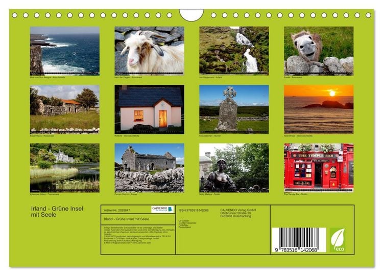 Produktbild: Irland - Gr&uuml;ne Insel mit Seele (Wandkalender 2026 DIN A4 quer), CALVENDO Monatskalender