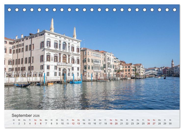 Produktbild: Venedig - Romantische Stadt am Canal Grande (Tischkalender 2026 DIN A5 quer), CALVENDO Monatskalender