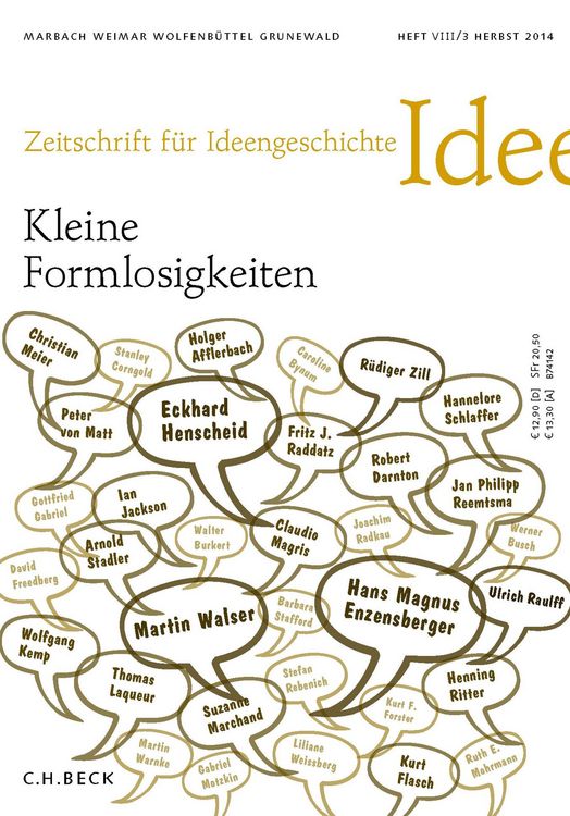 Produktbild: Zeitschrift f&uuml;r Ideengeschichte Heft VIII/3 Herbst 2014