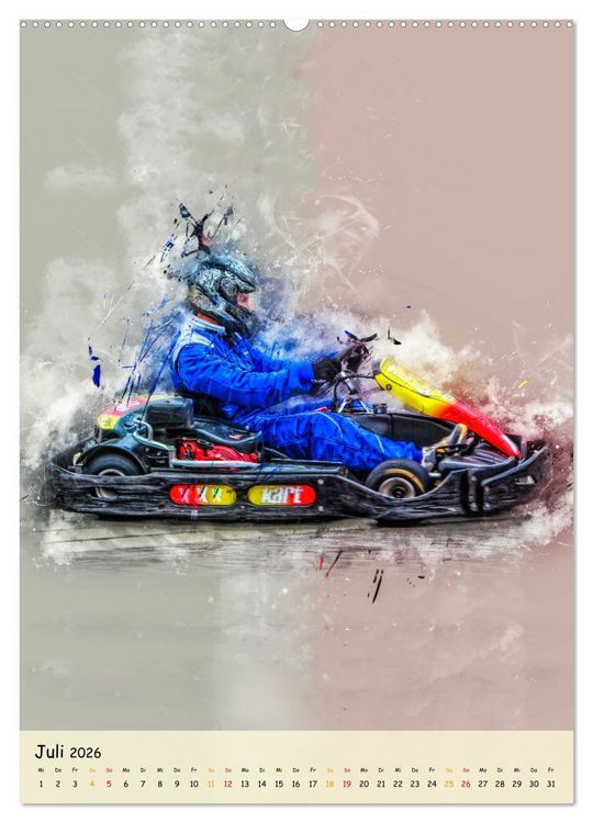 Produktbild: Gokart spektakul&auml;r (hochwertiger Premium Wandkalender 2026 DIN A2 hoch), Kunstdruck in Hochglanz