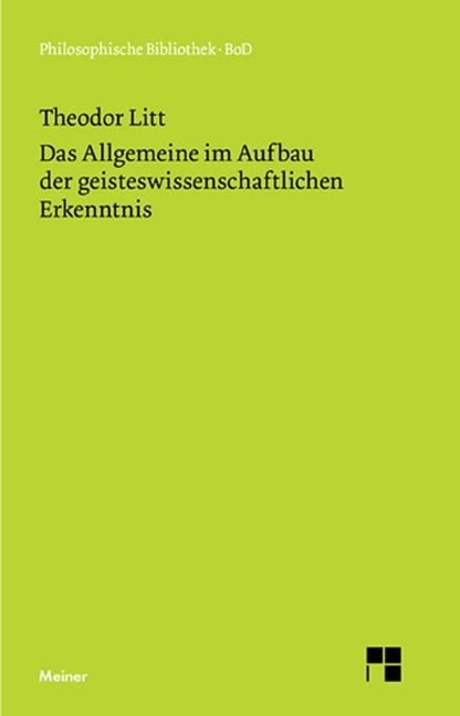 Produktbild: Das Allgemeine im Aufbau der geisteswissenschaftlichen Erkenntnis