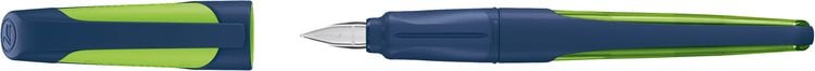Produktbild: STABILO Schulf&uuml;ller Linksh&auml;nder-Feder L - EASYbuddy Twilight Sky stahlblau/limette - blau (l&ouml;schbar) - Einzelstift inkl. Patrone