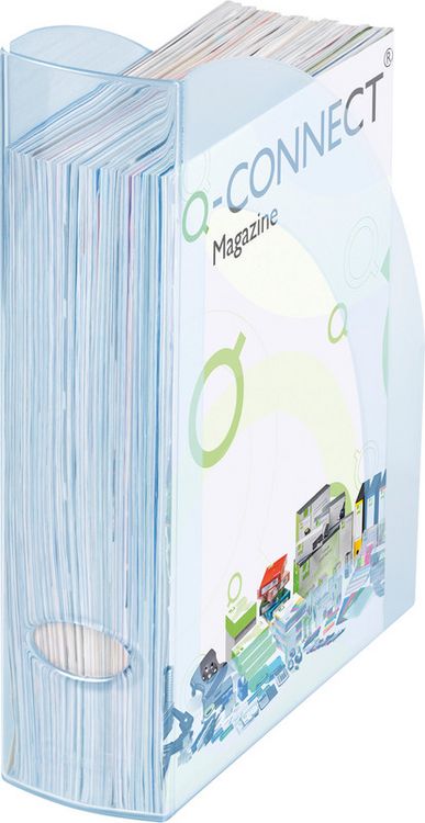 Produktbild: Q-CONNECT&reg; Stehsammler transparent, hellblau