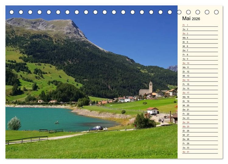 Produktbild: Vinschgau - Die Sonnenseite S&uuml;dtirols (Tischkalender 2026 DIN A5 quer), CALVENDO Monatskalender