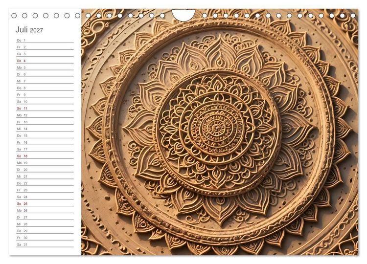 Produktbild: Natural Mandalas - Kraftvolle KI Mandalas aus Naturmaterialien (Wandkalender 2027 DIN A4 quer), CALVENDO Monatskalender
