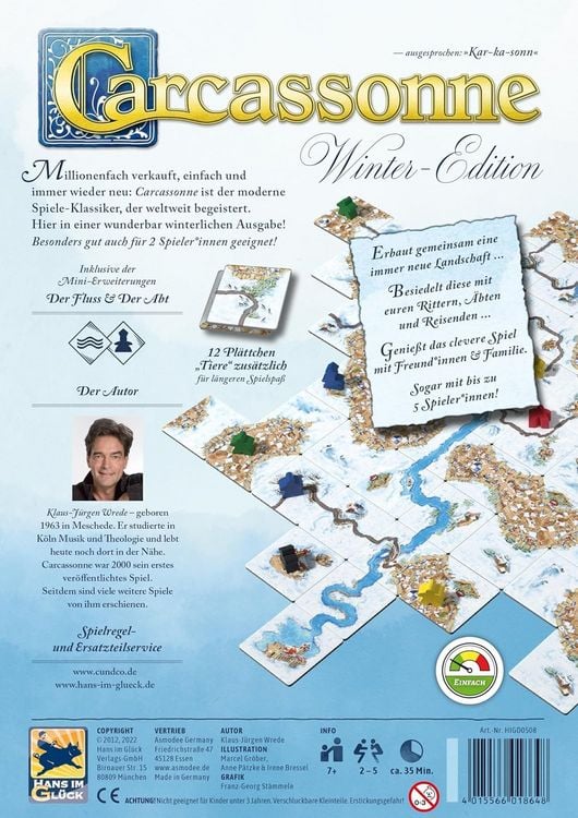 Produktbild: Hans im Gl&uuml;ck HIGD0508 - Carcassonne Winter-Edition V3.0, Strategiespiel (Eigenst&auml;ndige Version)