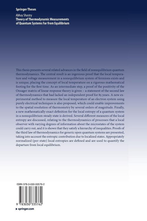 Produktbild: Theory of Thermodynamic Measurements of Quantum Systems Far from Equilibrium