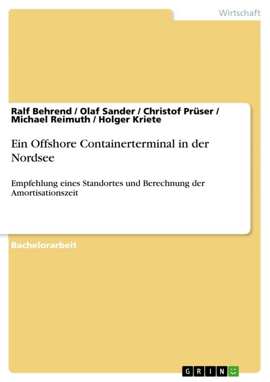 Produktbild: Ein Offshore Containerterminal in der Nordsee