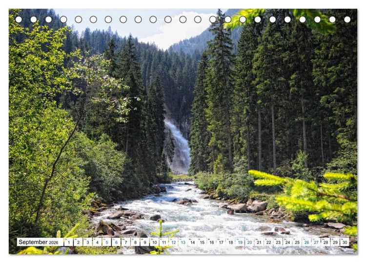 Produktbild: Krimmler Wasserf&auml;lle - Naturlandschaft Krimmler Achental (Tischkalender 2026 DIN A5 quer), CALVENDO Monatskalender