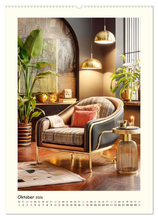 Produktbild: Luxuri&ouml;se Sesseltr&auml;ume. Elegante Sitzm&ouml;bel im Raum (hochwertiger Premium Wandkalender 2026 DIN A2 hoch), Kunstdruck in Hochglanz