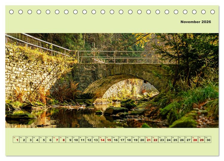 Produktbild: Die schwarze Pockau im Herbstgewand (Tischkalender 2026 DIN A5 quer), CALVENDO Monatskalender