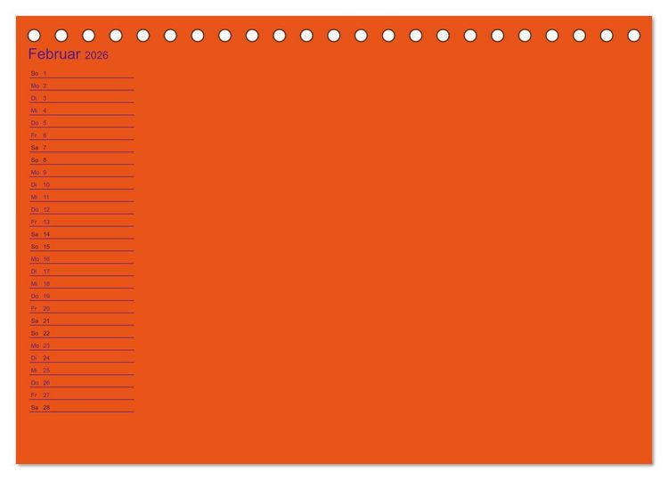 Produktbild: Bastel-Geburtstagskalender orange / Geburtstagskalender (Tischkalender 2026 DIN A5 quer), CALVENDO Monatskalender