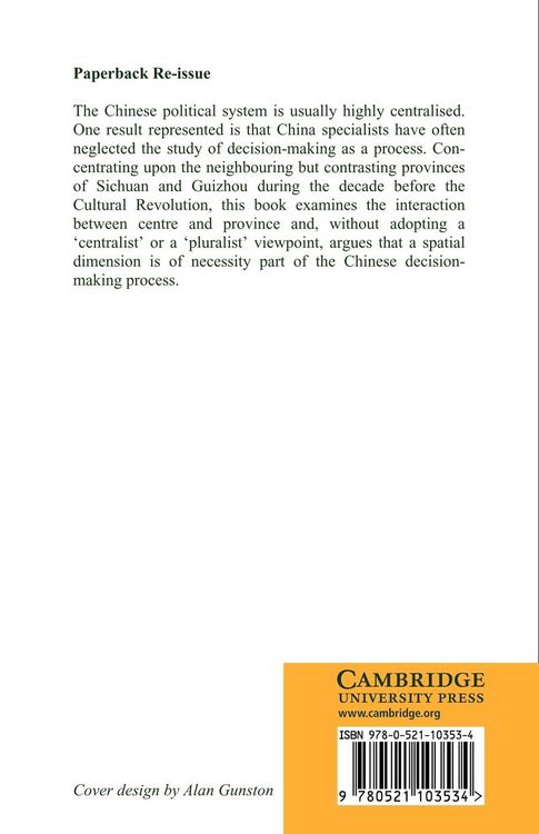 Produktbild: Centre and Province in the People's Republic of China