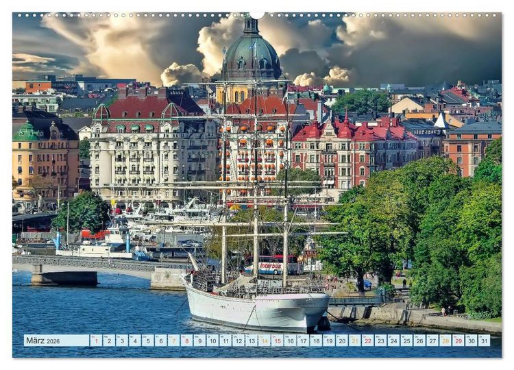Produktbild: Stockholm - Venedig des Nordens (hochwertiger Premium Wandkalender 2026 DIN A2 quer), Kunstdruck in Hochglanz