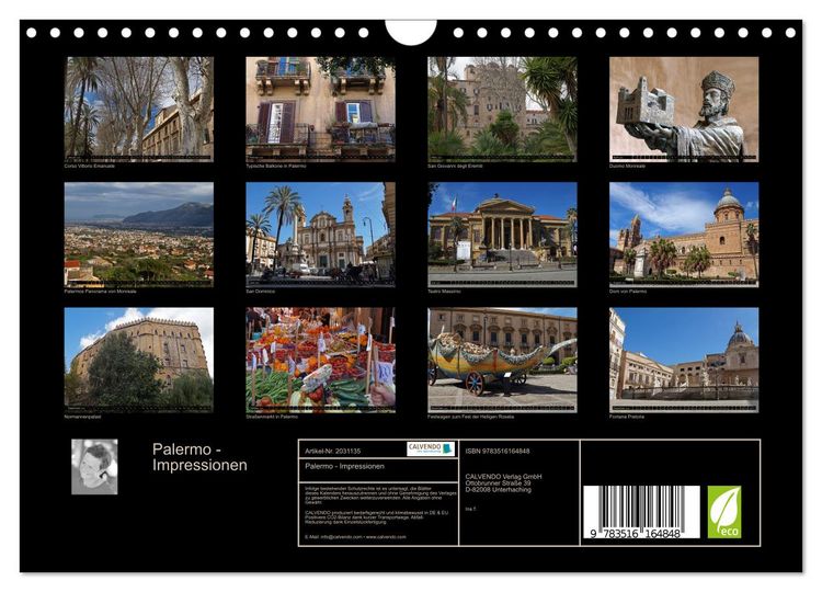 Produktbild: Palermo - Impressionen (Wandkalender 2026 DIN A4 quer), CALVENDO Monatskalender