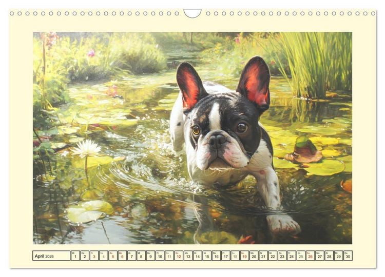 Produktbild: Fledermaus Alarm. Franz&ouml;siche Bulldoggen in der Natur (Wandkalender 2026 DIN A3 quer), CALVENDO Monatskalender