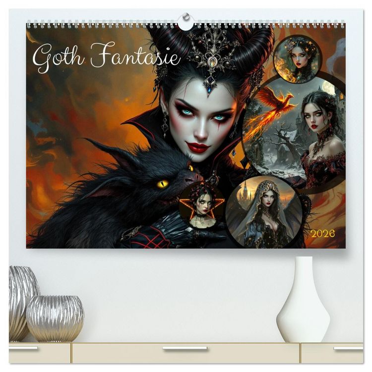 Produktbild: Goth Fantasie (hochwertiger Premium Wandkalender 2026 DIN A2 quer), Kunstdruck in Hochglanz