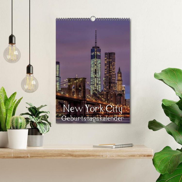 Produktbild: New York City Geburtstagskalender (Wandkalender 2026 DIN A3 hoch), CALVENDO Monatskalender