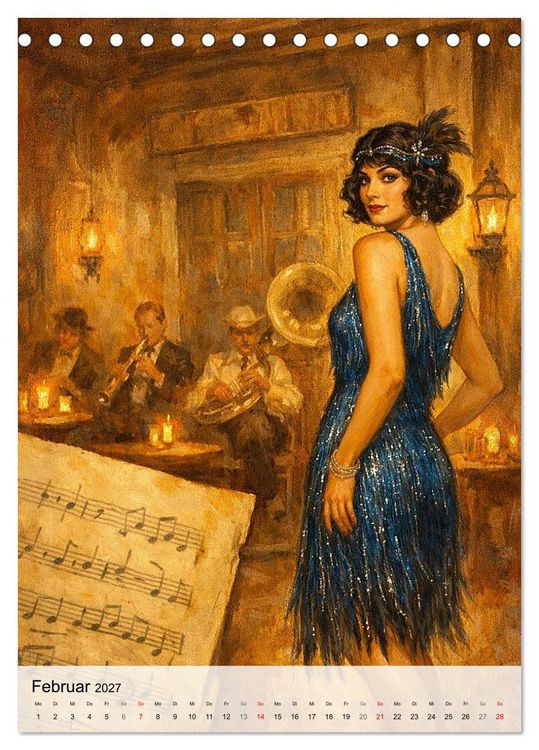 Produktbild: Jazz & Glamour Weltreise (Tischkalender 2027 DIN A5 hoch), CALVENDO Monatskalender