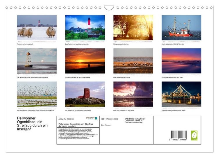Produktbild: Pellwormer Ogenblicke, ein Streifzug durch ein Inseljahr (Wandkalender 2027 DIN A3 quer), CALVENDO Monatskalender