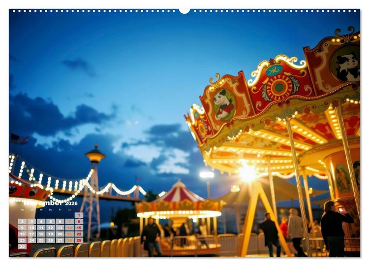 Produktbild: Riesenr&auml;der und Kirmes (Wandkalender 2026 DIN A2 quer), CALVENDO Monatskalender