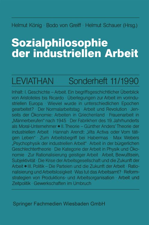 Bild vom Artikel Sozialphilosophie der industriellen Arbeit vom Autor Helmut König