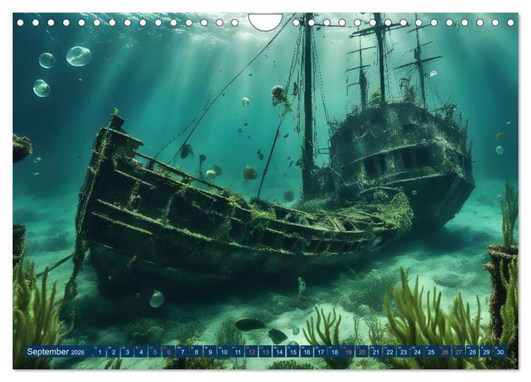 Produktbild: Unterwasserwelt der Wracks 2026 (Wandkalender 2026 DIN A4 quer), CALVENDO Monatskalender