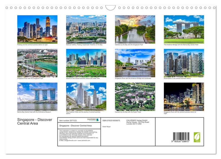 Produktbild: Singapore - Discover Central Area (Wall Calendar 2026 DIN A3 landscape), CALVENDO 12 Month Wall Calendar