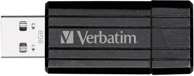 Produktbild: VERBATIM USB 2.0 Drive 8GB Pinstripe, schwarz