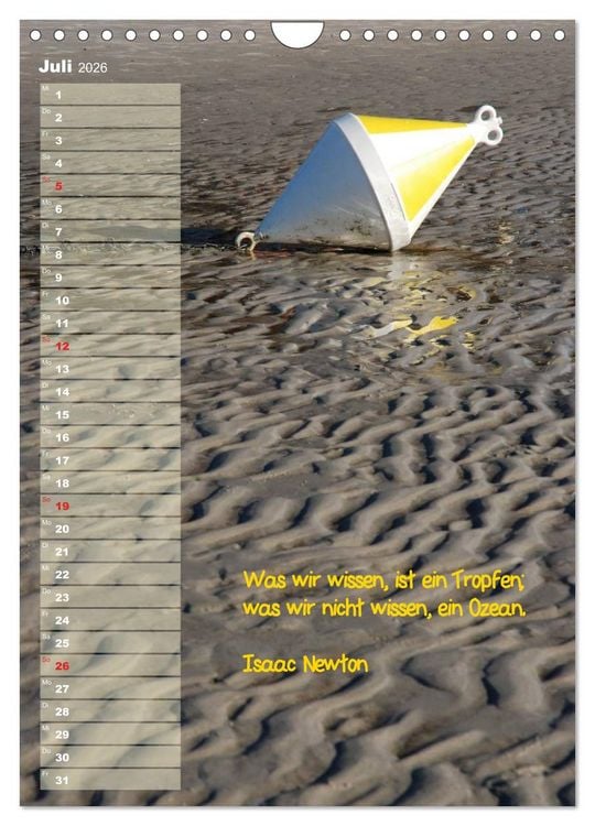 Produktbild: maritim inspiriert / Geburtstagskalender (Wandkalender 2026 DIN A4 hoch), CALVENDO Monatskalender