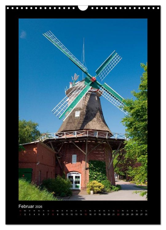 Produktbild: Windm&uuml;hlen in Deutschland (Wandkalender 2026 DIN A3 hoch), CALVENDO Monatskalender
