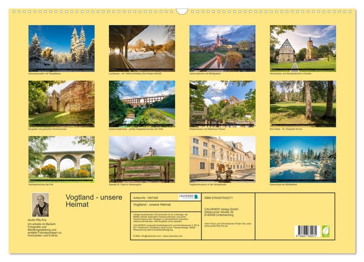 Produktbild: Vogtland - unsere Heimat (Wandkalender 2026 DIN A2 quer), CALVENDO Monatskalender