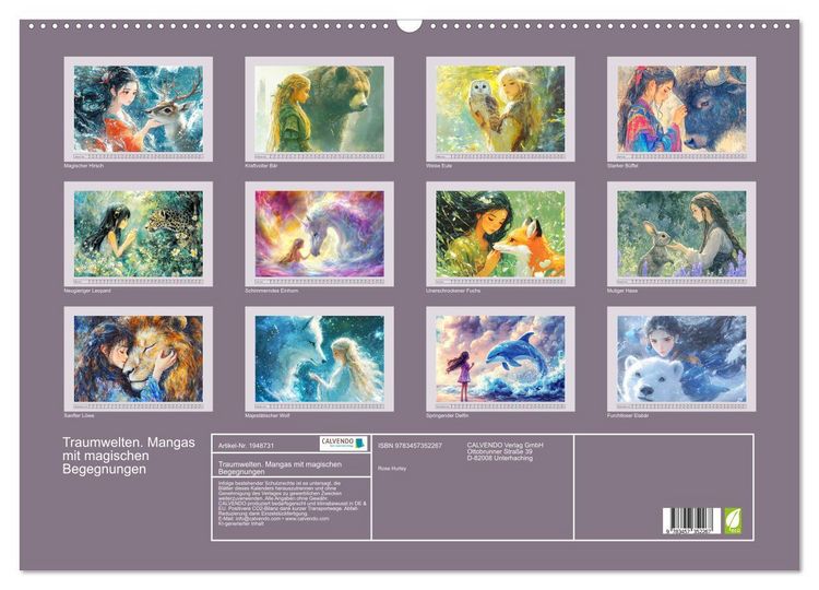 Produktbild: Traumwelten. Mangas mit magischen Begegnungen (Wandkalender 2026 DIN A2 quer), CALVENDO Monatskalender
