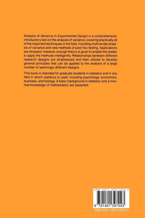 Produktbild: Analysis of Variance in Experimental Design
