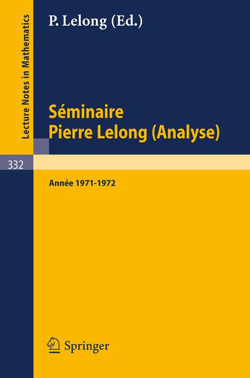 Produktbild: S&eacute;minaire Pierre Lelong (Analyse), Ann&eacute;e 1971-1972