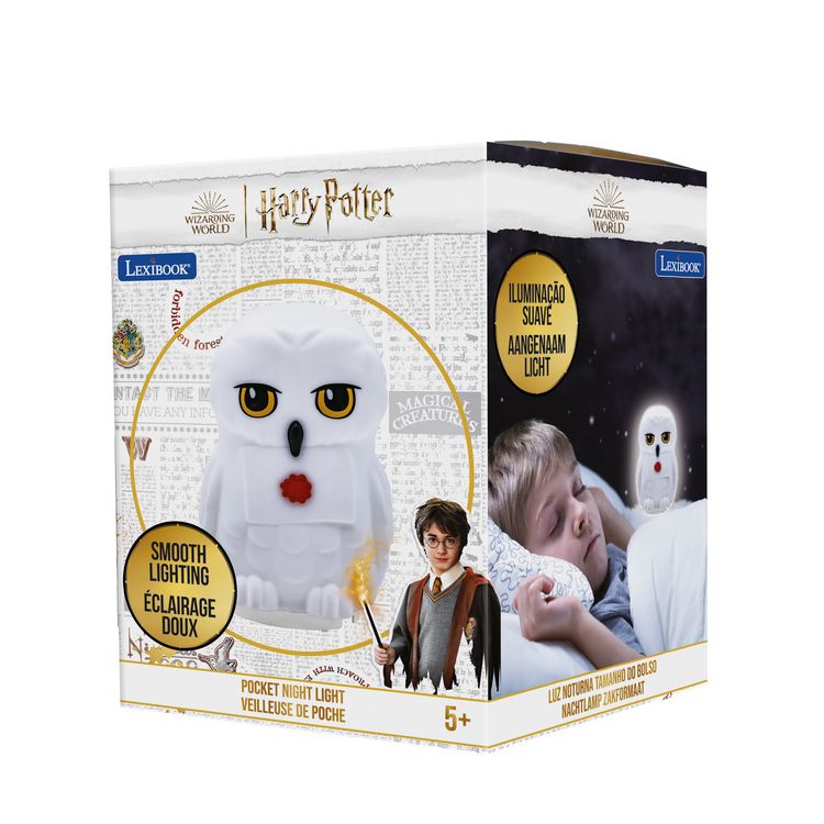 Produktbild: Hedwig 3D Design wei&szlig; glatt beleuchtetes Taschen-Nachtlicht